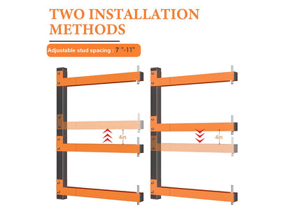 2pcs Wall-Mounted Lumber Storage Rack
