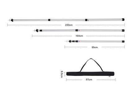 Tent Canopy Support Rods  ( Set of 2)-Silver