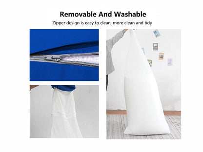 1200D Oxford Outdoor Bean Bag Lounger with Footstool - Blue