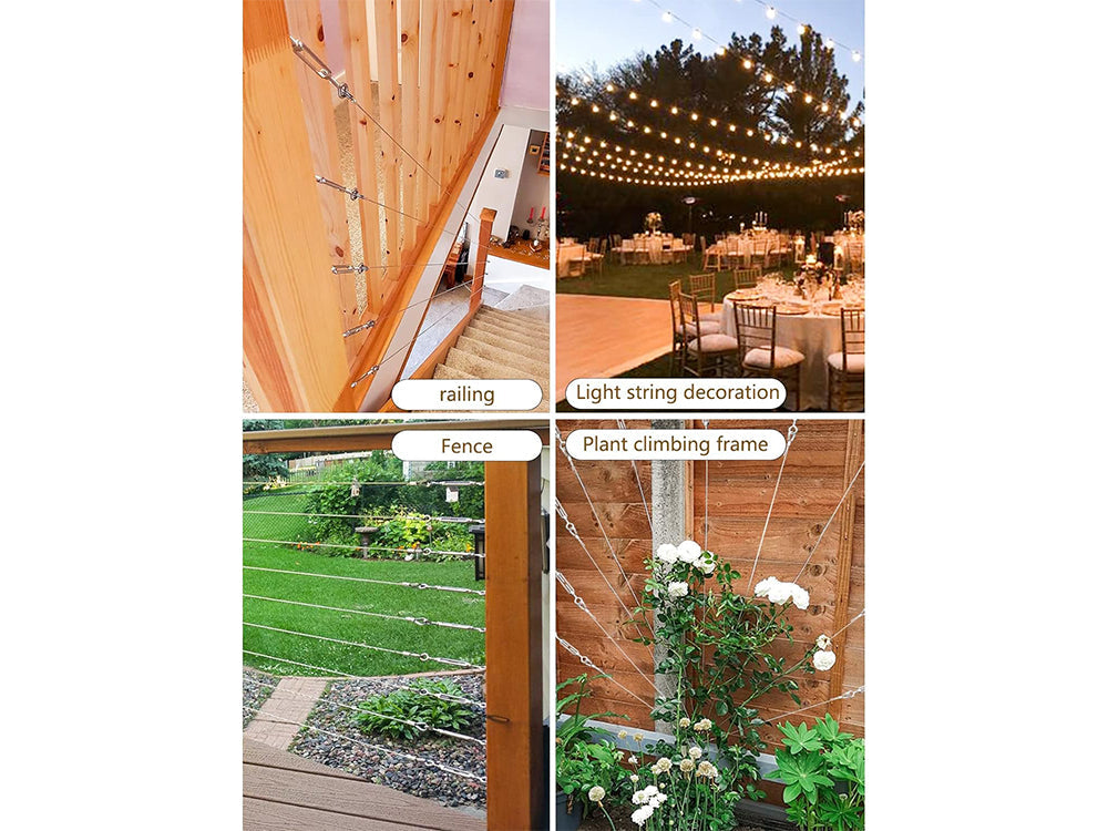 30m Wire Rope Cable Hooks Hanging DIY Kit