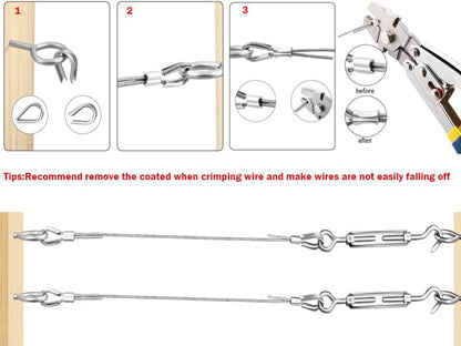 30m Wire Rope Cable Hooks Hanging DIY Kit