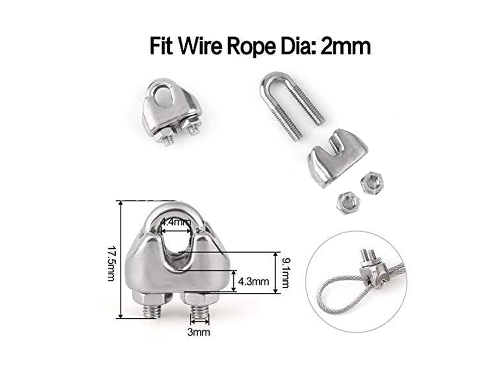 30m Wire Rope Cable Hooks Hanging DIY Kit