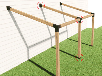 15°Slanted Wall Mount Pergola 4-way Bracket Kit