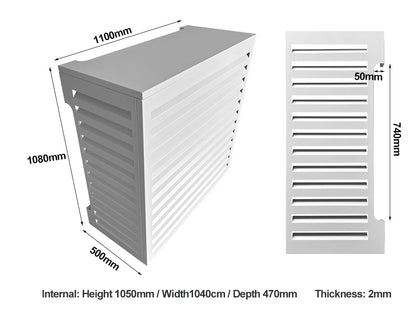 2mm Thickness Aluminum Heat Pump Cover- White -Medium