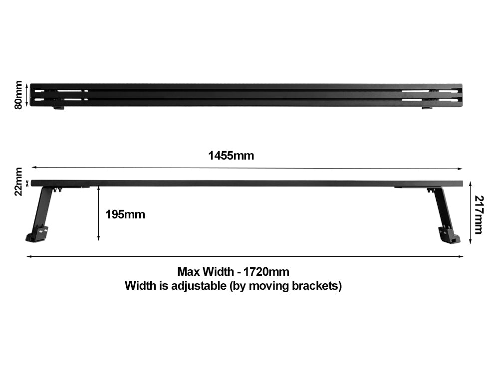 Toyota Hiace Gutter Mount 3 Bar Roof Rack Kit