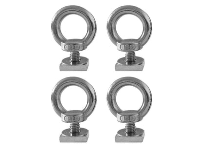 4 x 304 Stainless Steel Roof Rack M8 Eye Bolt-Silver