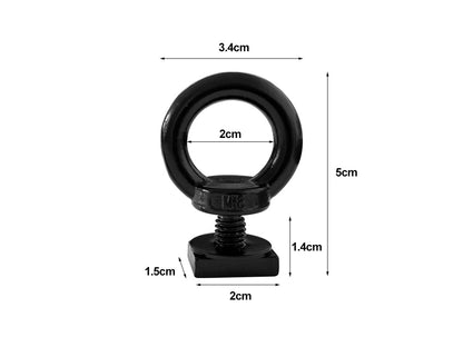 4 x 304 Stainless Steel Roof Rack M8 Eye Bolt-Black
