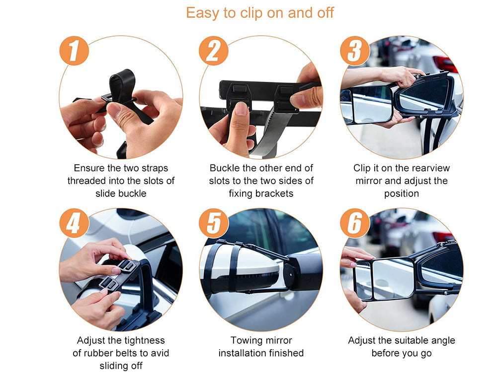 2PCS Adjustable Blind Spot Rear View Mirrors