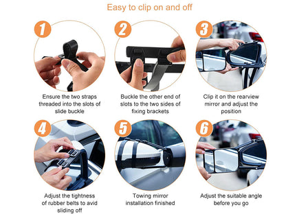 2PCS Adjustable Blind Spot Rear View Mirrors