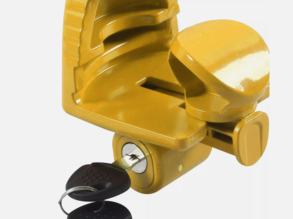 Universal Trailer Hitch Coupler Lock - Yellow