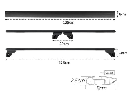 BlackRack Roof rack cross bars for raised side rails