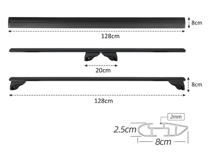 BlackRack Roof rack cross bars for flush side rails