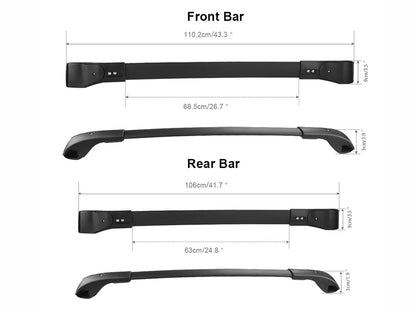 Roof Rack Cross Bars for Subaru Forester 2014-2024 with Raised Rails