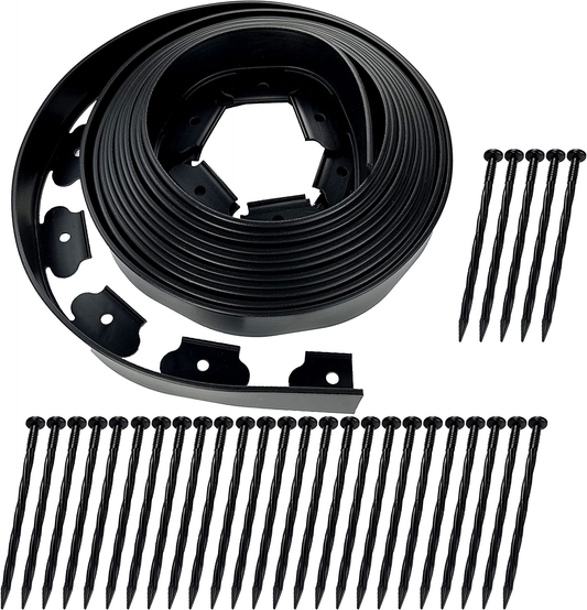 Black garden lawn edging six pieces