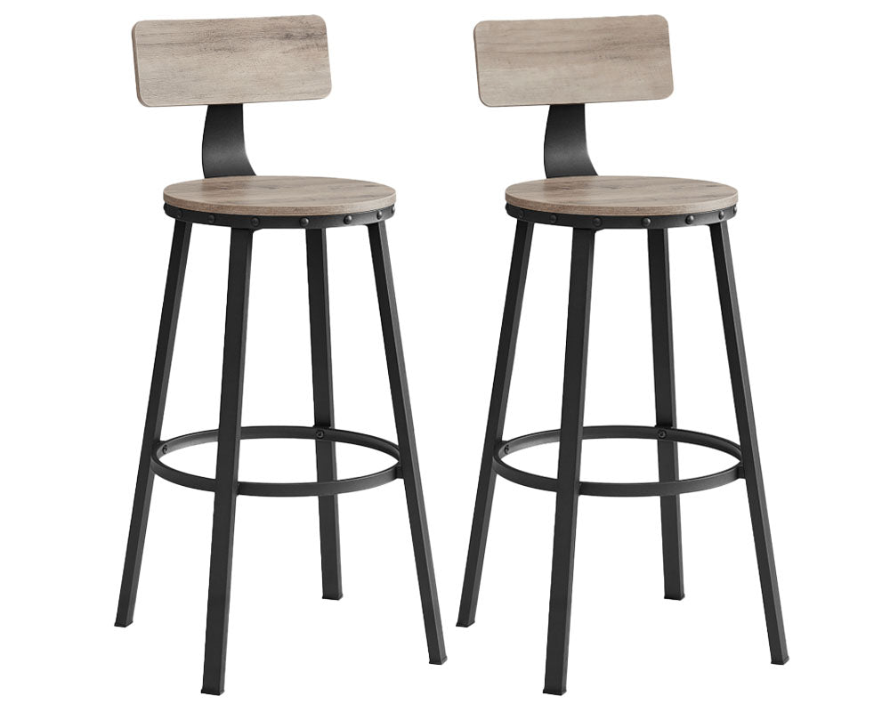 VASAGLE Bar Stools Chairs Set of 2 - Greige