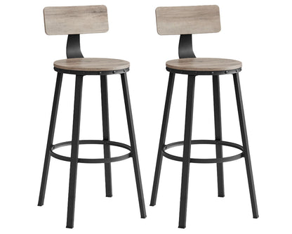 VASAGLE Bar Stools Chairs Set of 2 - Greige