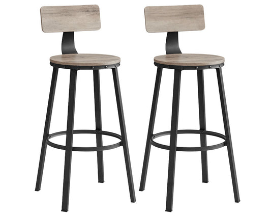 VASAGLE Bar Stools Chairs Set of 2 - Greige