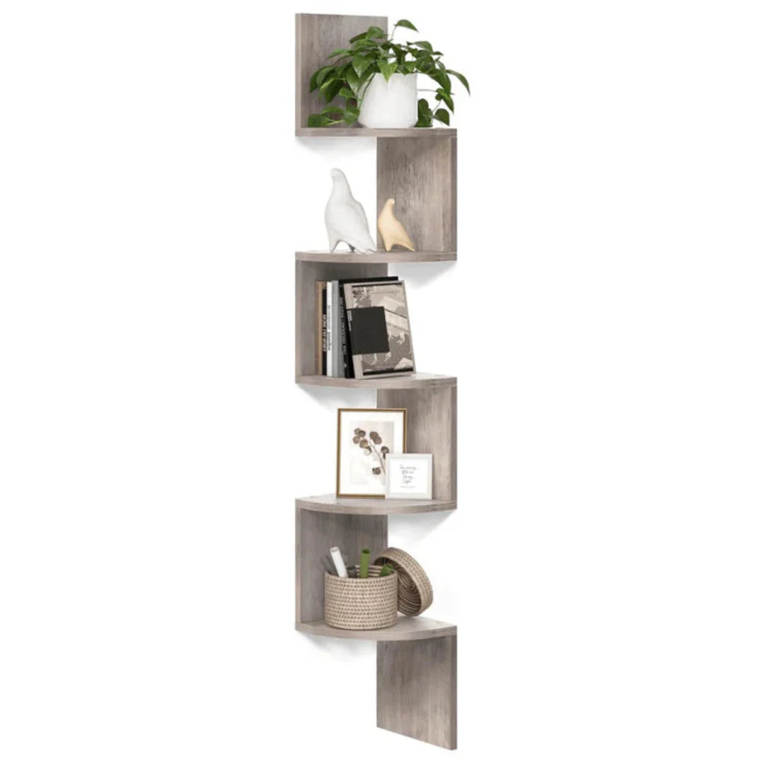 Vasagle 5-tier Floating Wall Bookshelf - Greige