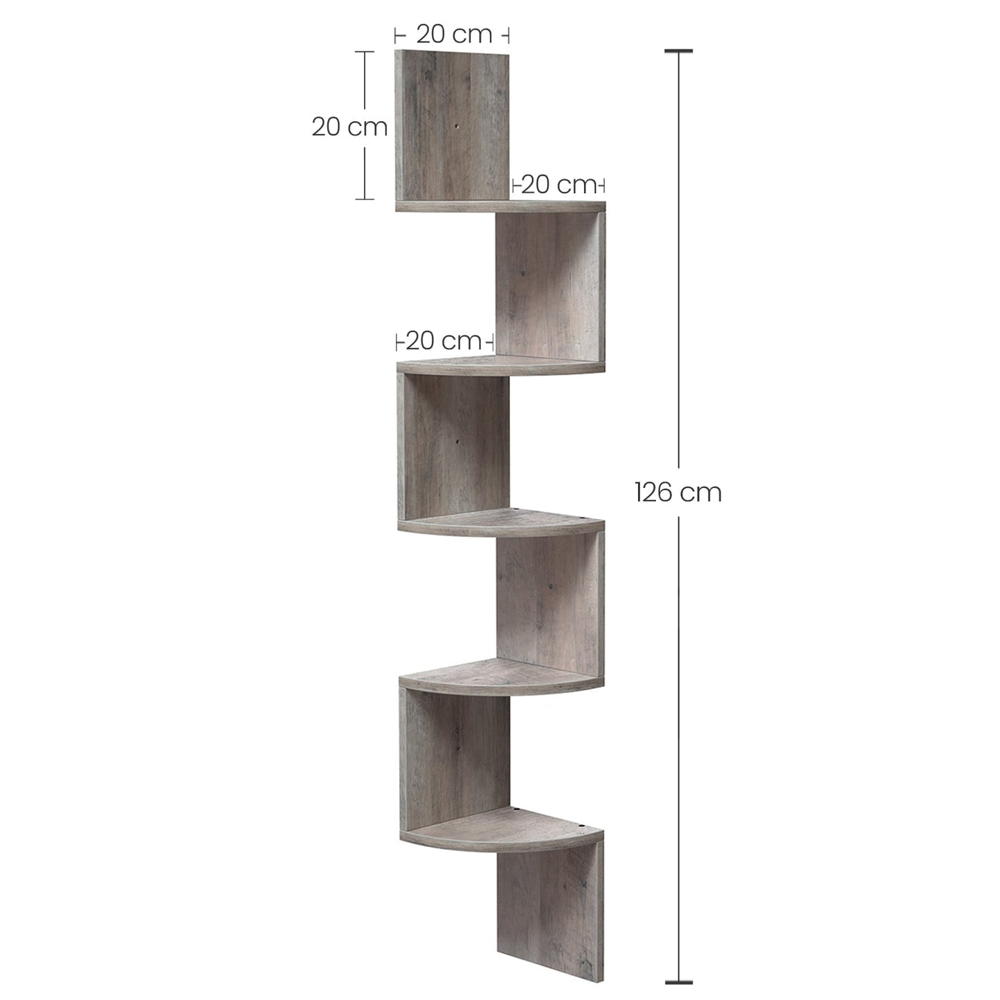 Vasagle 5-tier Floating Wall Bookshelf - Greige