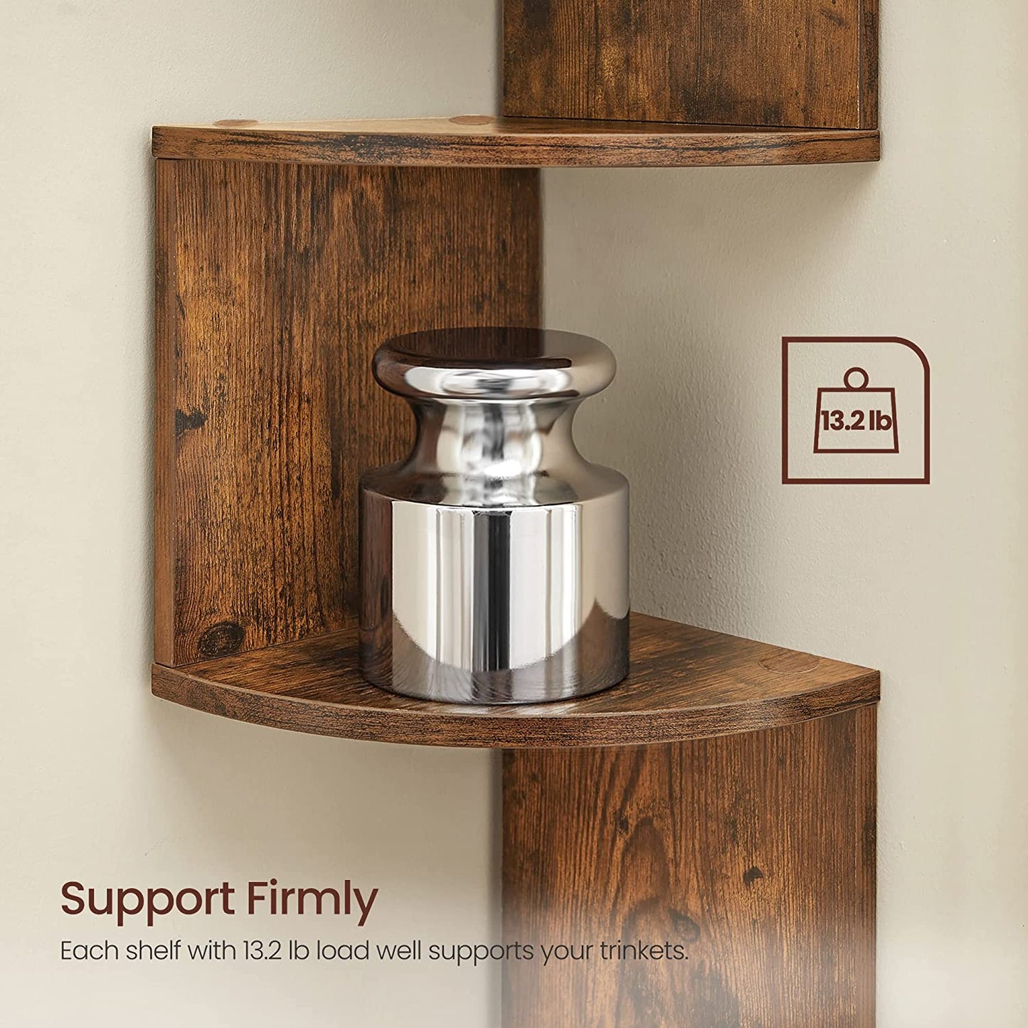 VASAGLE Floating Corner Shelf - 5-Tier