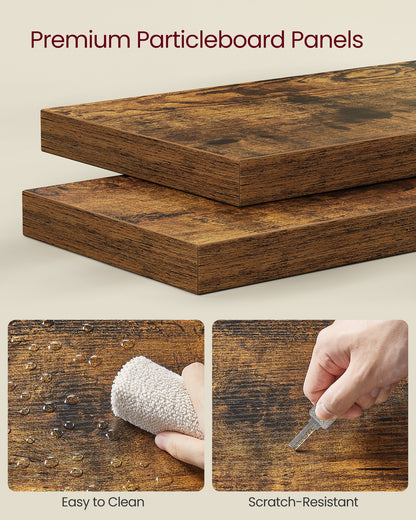 Vasagle 5-tier Floating Wall Bookshelf - Rustic Brown