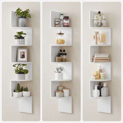 Vasagle 5-tier Floating Wall Bookshelf - White