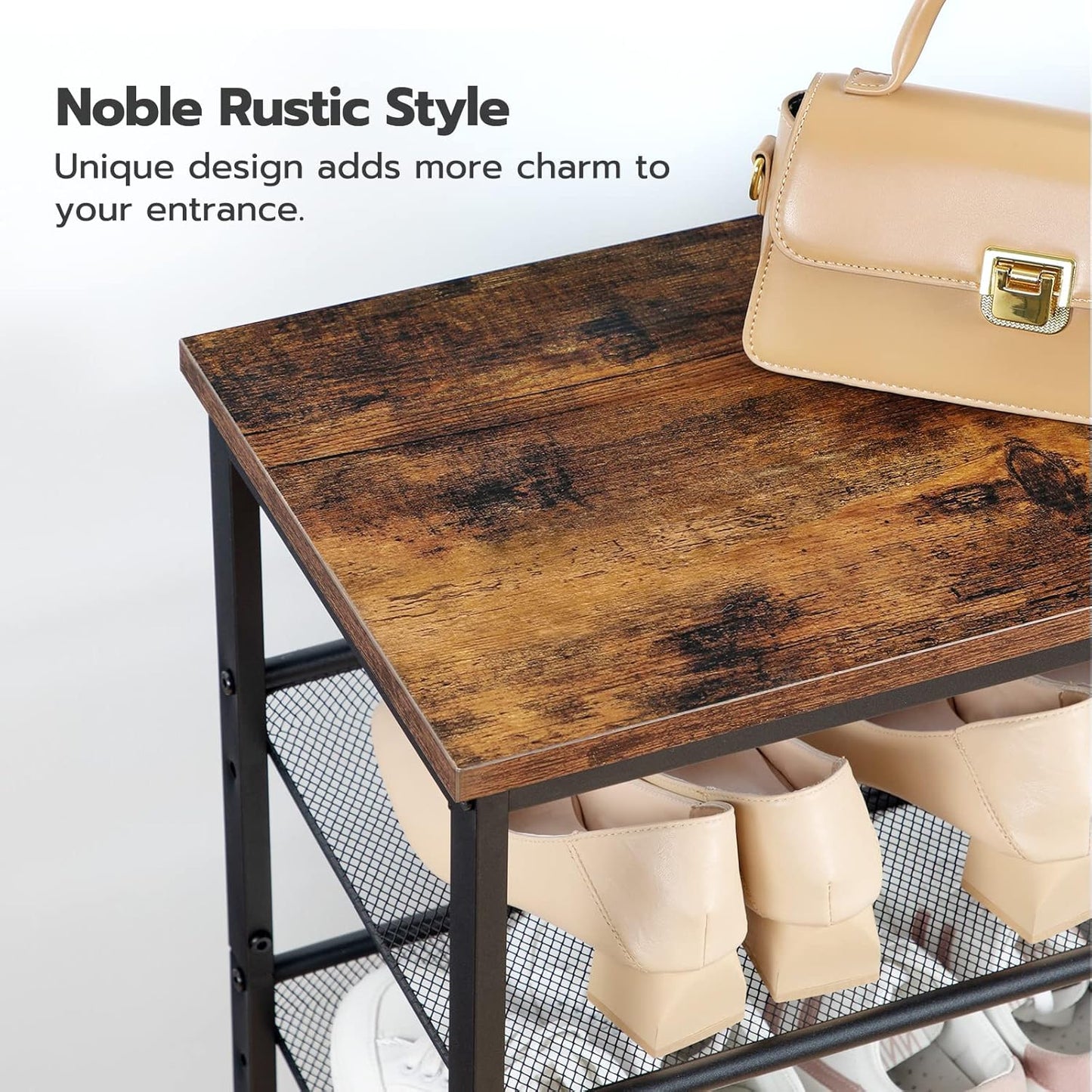 VASAGLE 4-Tier Shoe Rack for Entryway