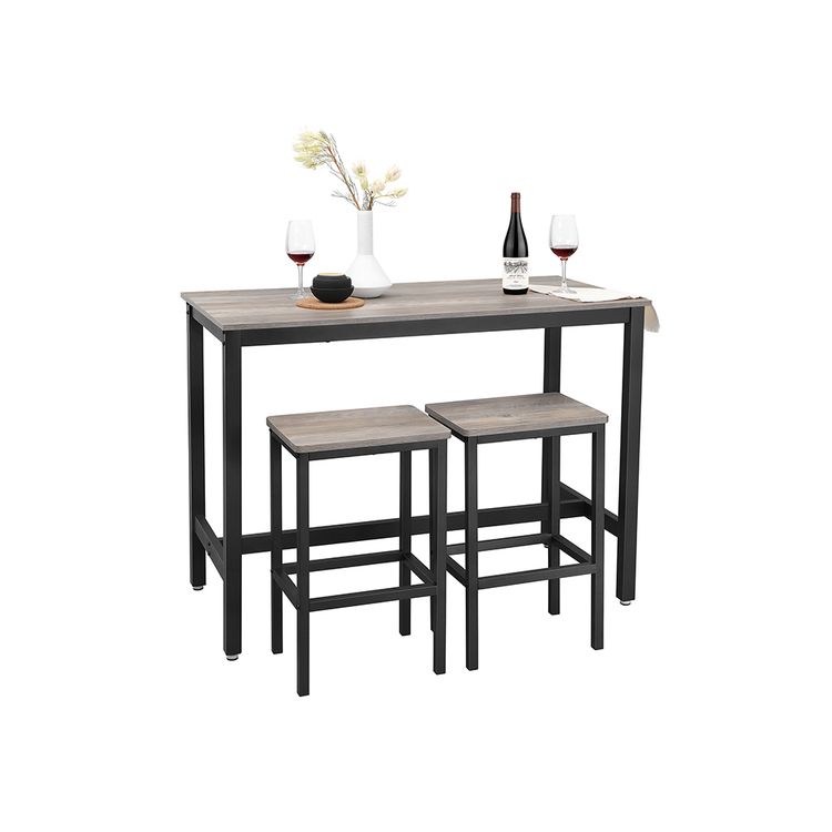 black steel frame bar table