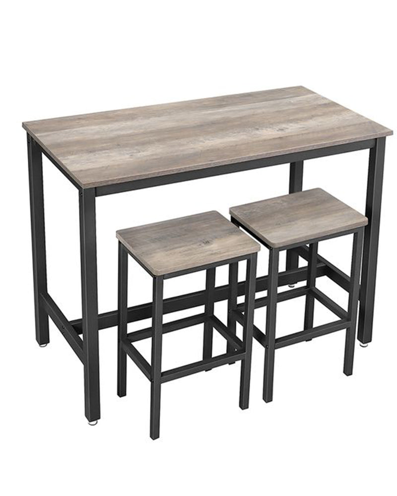 industrial bar table and stools