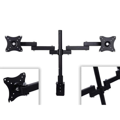 Dual Monitor Stand Bracket Mount 14"-24" Screens 360-degree Rotation