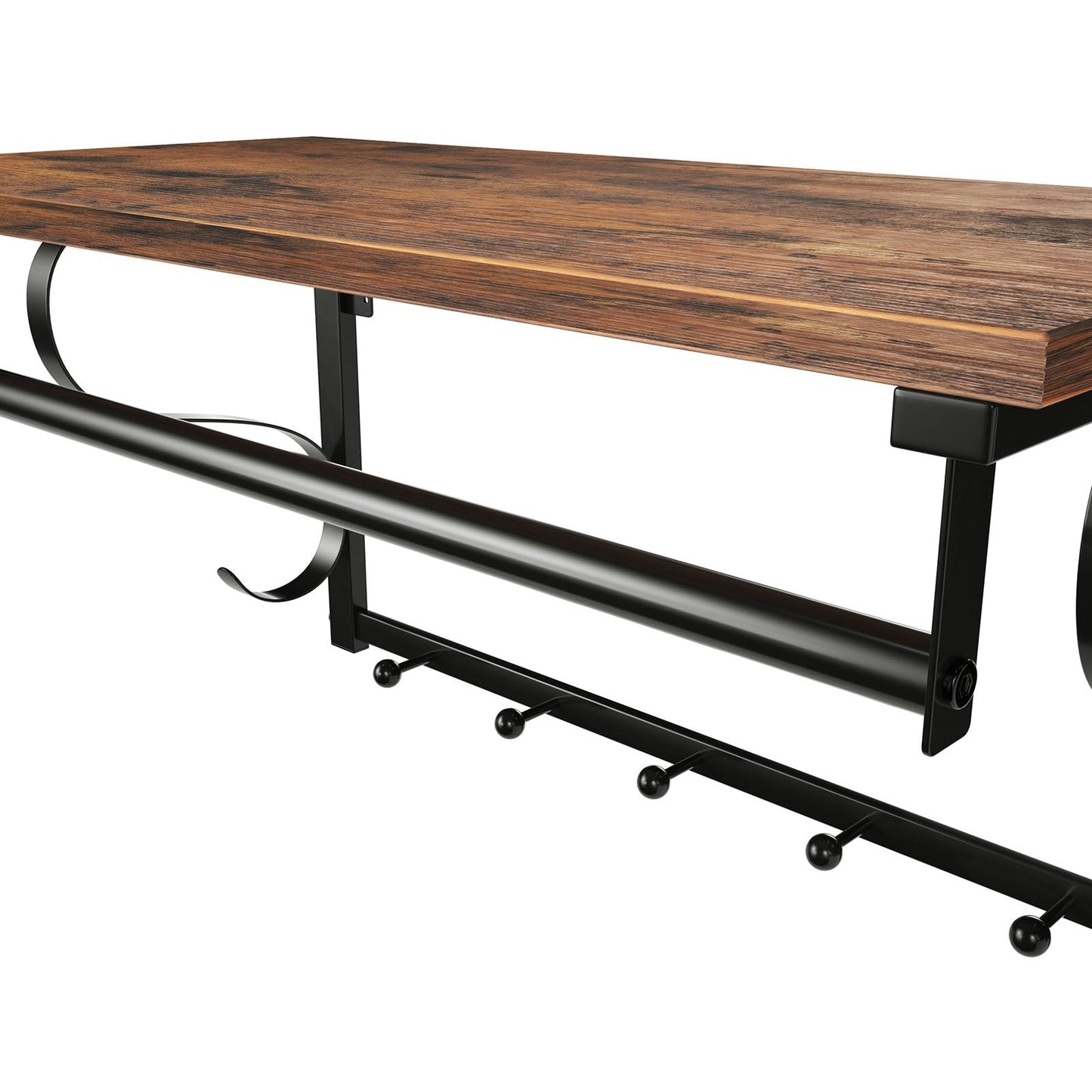 VASAGLE Wall Mounted Coat Rack With Shelf