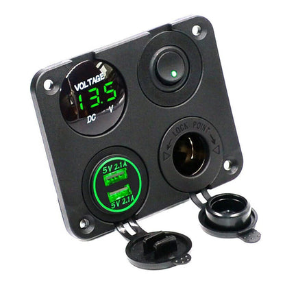 LED Rocker Switch Panel Dual USB