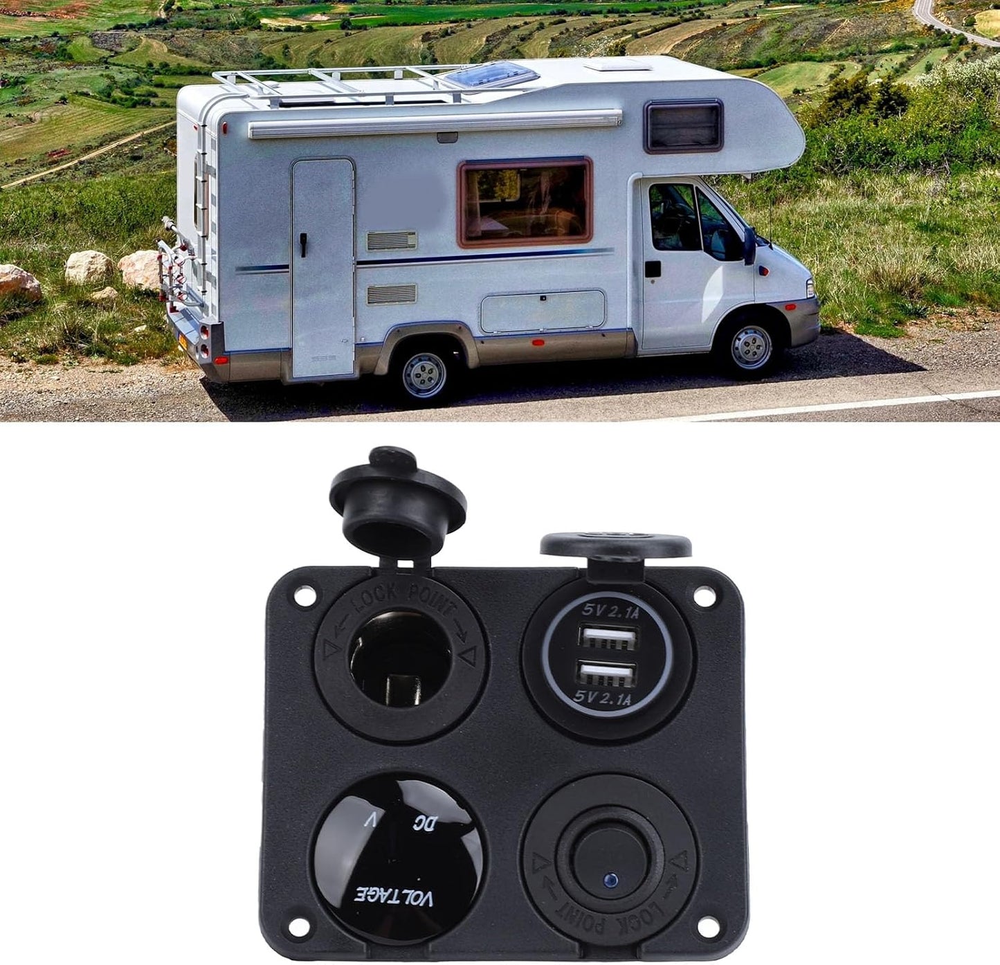 Dual USB LED Rocker Switch Panel