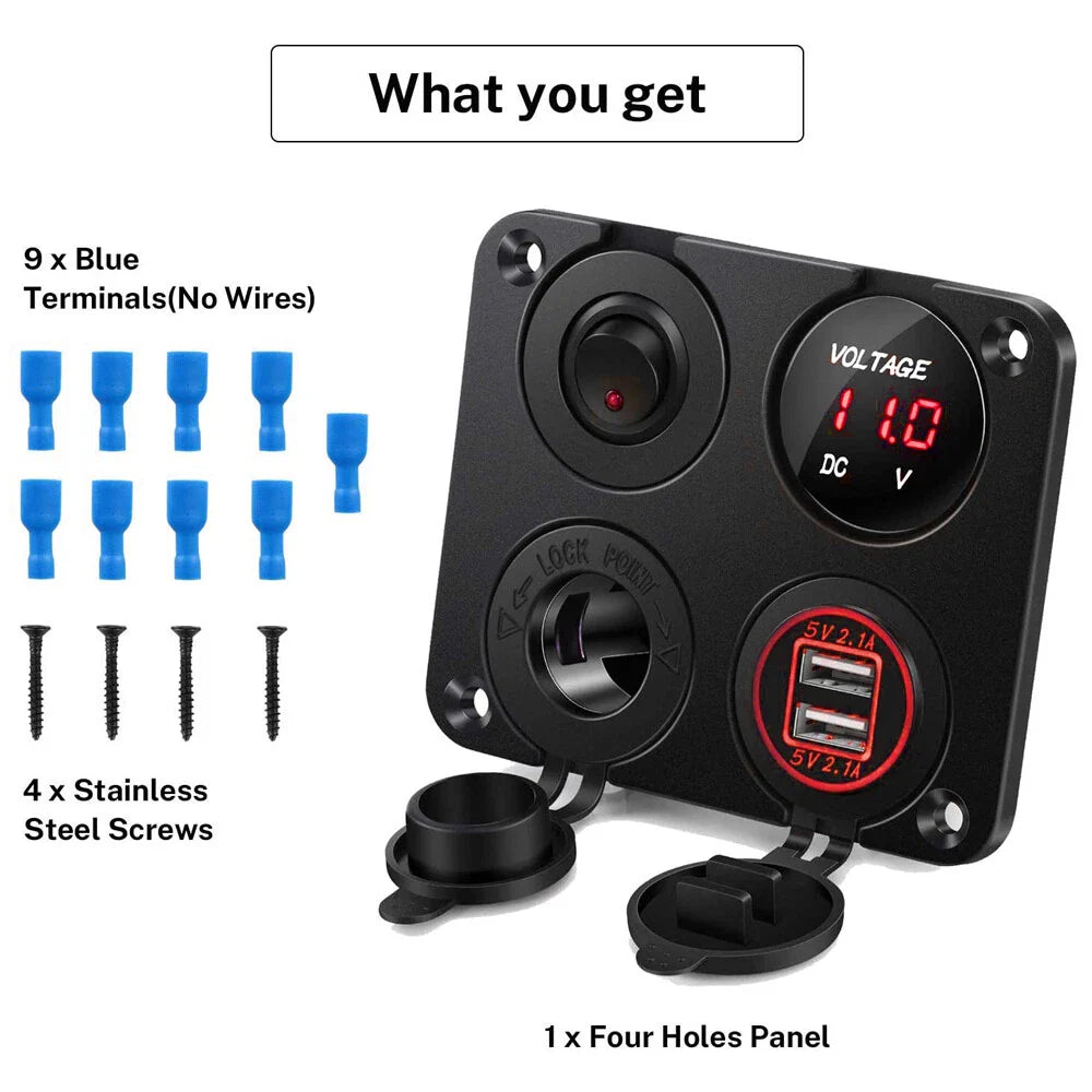 LED Rocker Switch Panel Red