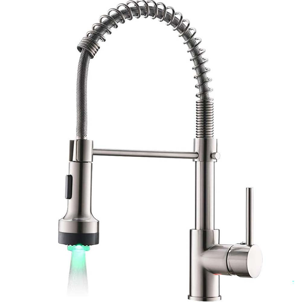 Silver kitchen faucet