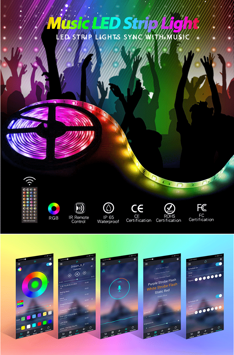 Multi color LED strip lighting