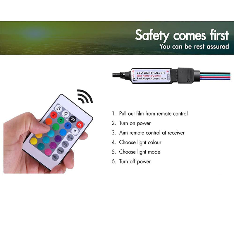 Bedside Table Drawers RGB Led Light Side Table