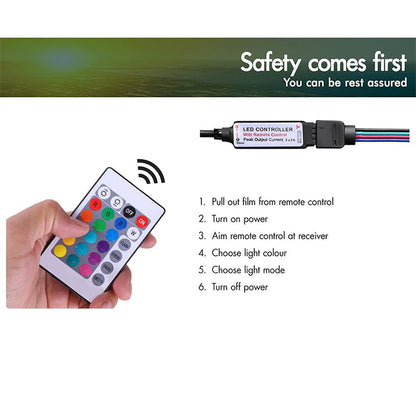 Bedside Table Drawers RGB Led Light Side Table