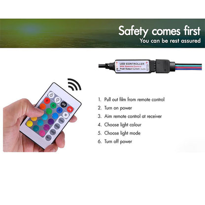 Bedside Table with Drawer Rgb Led Light Side Table