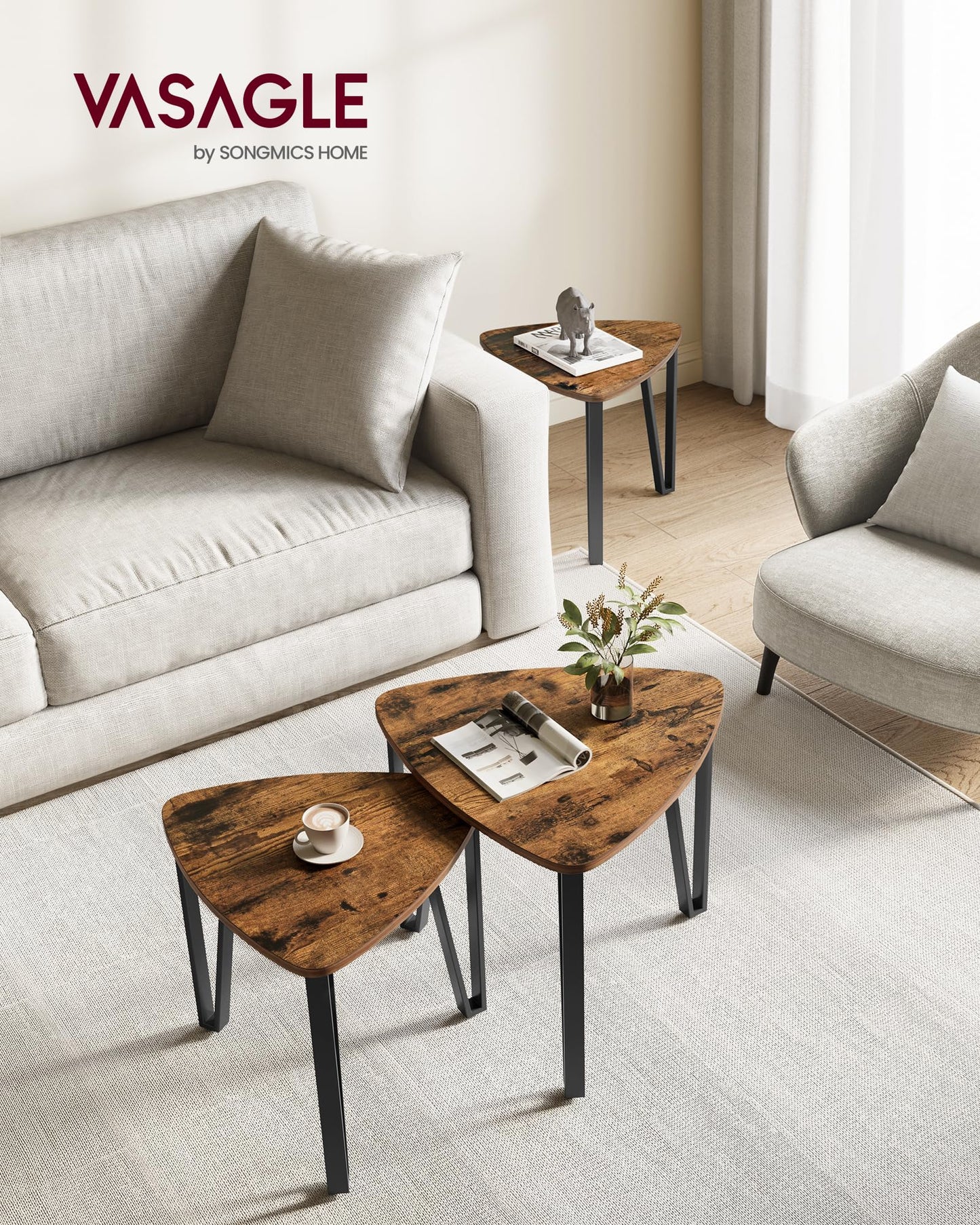 Vasagle Coffee Table Nesting Table Set - 2pc