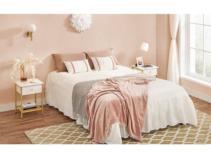 VASAGLE Bedside Table with Drawer - White Nightstand, End Table