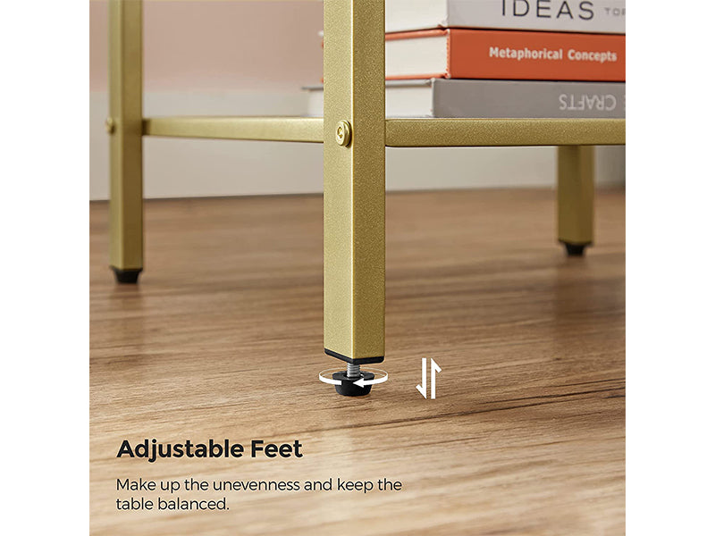 VASAGLE Bedside Table with Drawer - White Nightstand, End Table