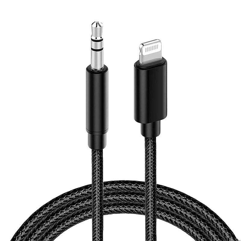Lightning Cable to AUX 1 Meter Black 3.5mm
