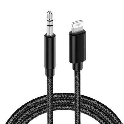 Lightning Cable to AUX 1 Meter Black 3.5mm