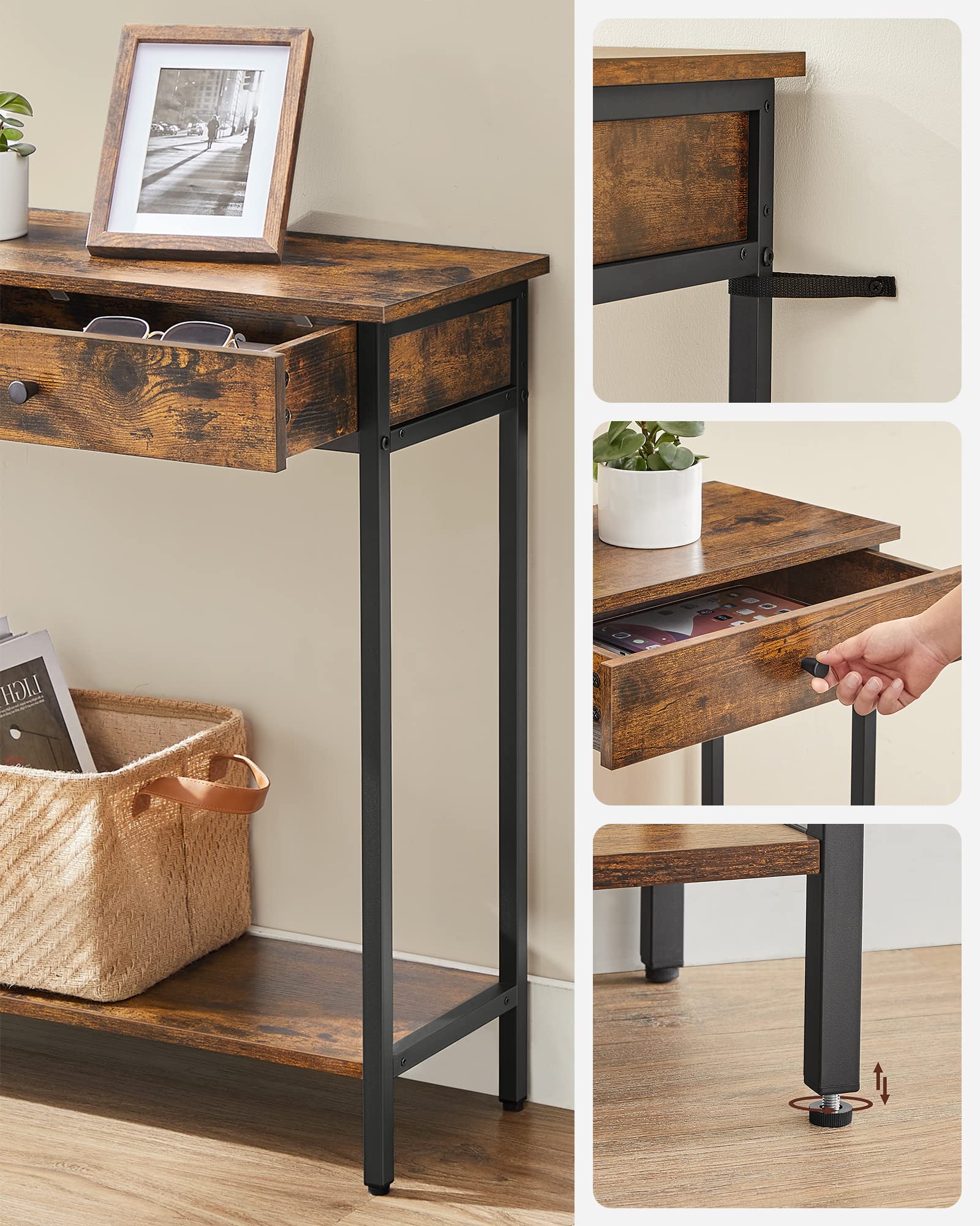 Table drawers open view