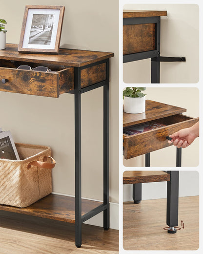 Table drawers open view
