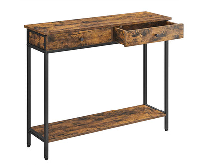 Steel frame console table