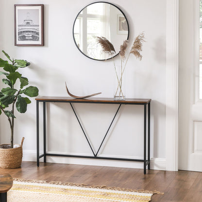 Black steel frame table