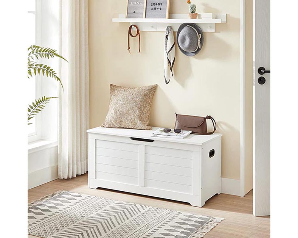 Storage Chest Bench, Storage Trunk with 2 Safety Hinges