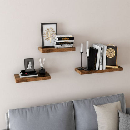 Wall mounted rustic brown shelf